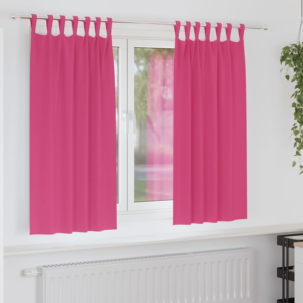 Zwart-out Gordijnen met Ringen 2 pcs Felroze 175 x 140 cm is nu te koop bij PeponiXL, paradijselijk wonen!