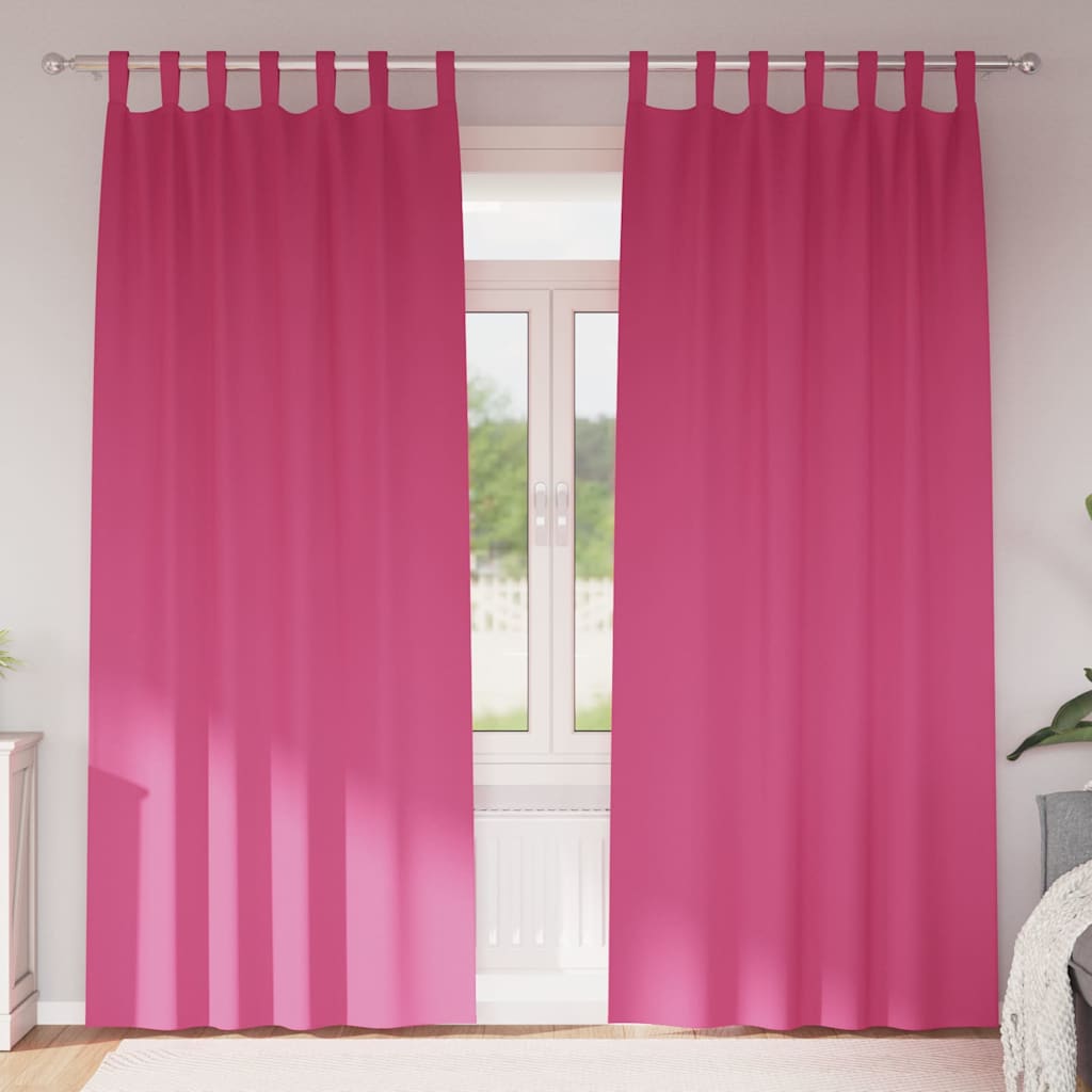 Zwart-out Gordijnen met Ringen 2 pcs Felroze 225 x 140 cm is nu te koop bij PeponiXL, paradijselijk wonen!