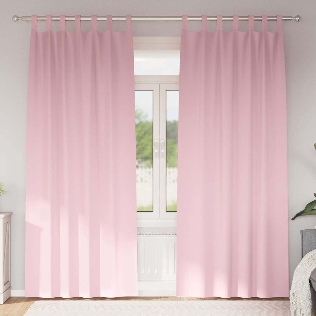 Zwart-out Gordijnen met Ringen 2 pcs Babyroze 260 x 140 cm is nu te koop bij PeponiXL, paradijselijk wonen!
