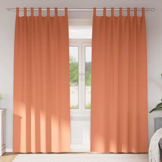 Zwart-out Gordijnen met Ringen 2 pcs Terracotta 225 x 140 cm is nu te koop bij PeponiXL, paradijselijk wonen!