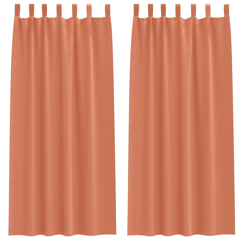 Zwart-out Gordijnen met Ringen 2 pcs Terracotta 260 x 140 cm is nu te koop bij PeponiXL, paradijselijk wonen!