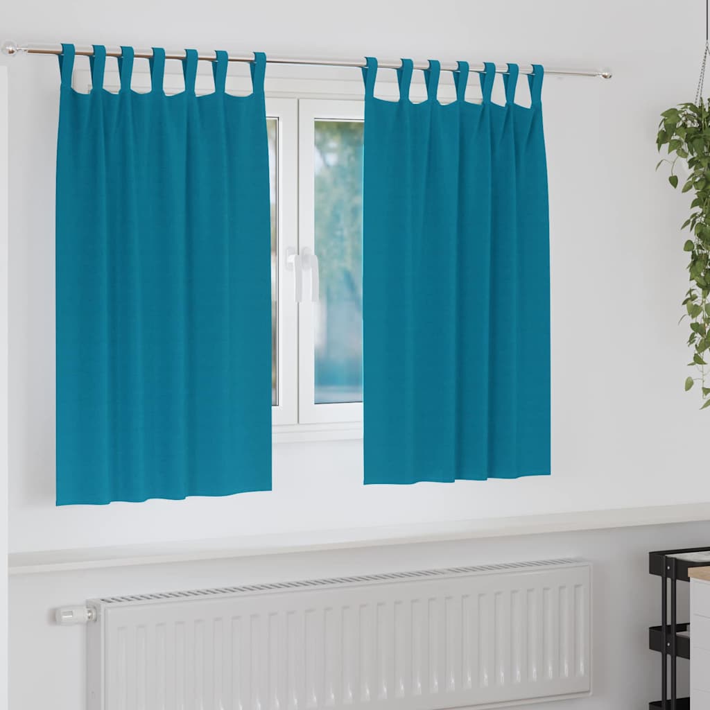 Zwart-out Gordijnen met Ringen 2 pcs Turquoise 140 x 140 cm is nu te koop bij PeponiXL, paradijselijk wonen!