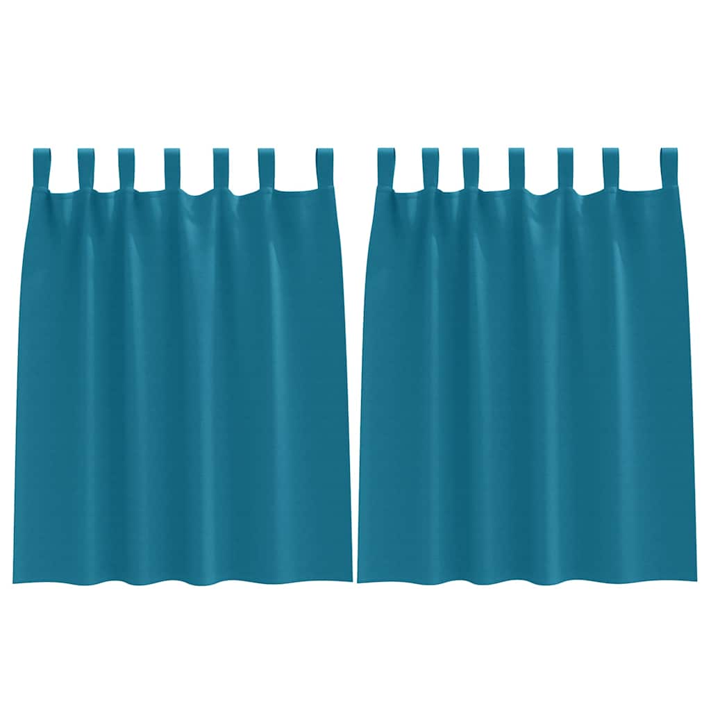 Zwart-out Gordijnen met Ringen 2 pcs Turquoise 140 x 140 cm is nu te koop bij PeponiXL, paradijselijk wonen!