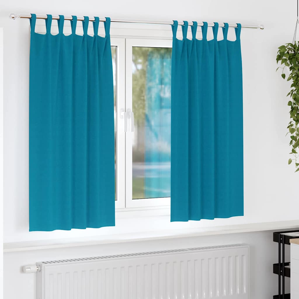 Zwart-out Gordijnen met Ringen 2 pcs Turquoise 175 x 140 cm is nu te koop bij PeponiXL, paradijselijk wonen!