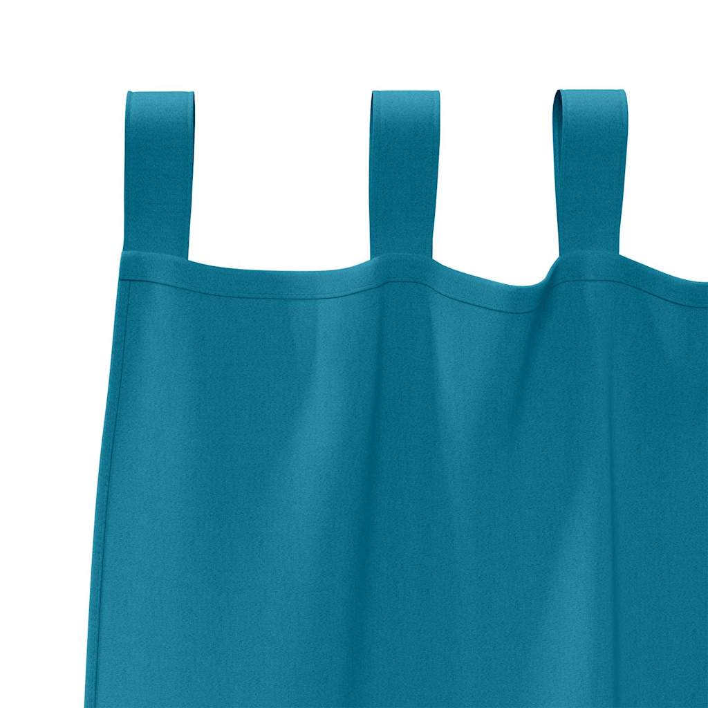 Zwart-out Gordijnen met Ringen 2 pcs Turquoise 245 x 140 cm is nu te koop bij PeponiXL, paradijselijk wonen!