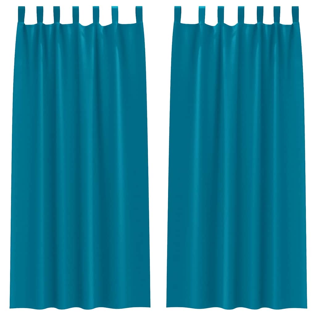 Zwart-out Gordijnen met Ringen 2 pcs Turquoise 260 x 140 cm is nu te koop bij PeponiXL, paradijselijk wonen!