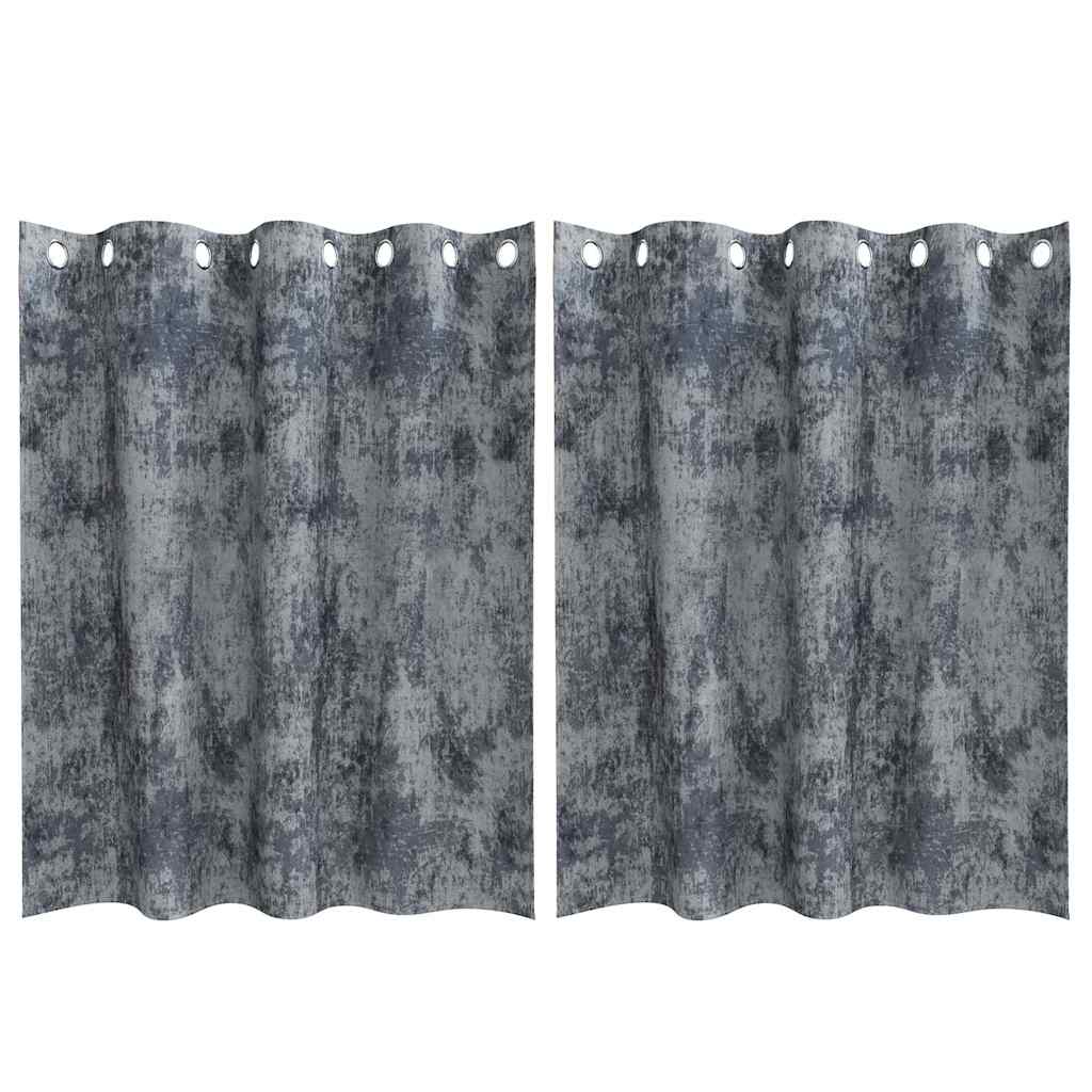 Velvet Gordijnen 2 pcs Zilvergrijs 140 x 140 cm Fluweel is nu te koop bij PeponiXL, paradijselijk wonen!