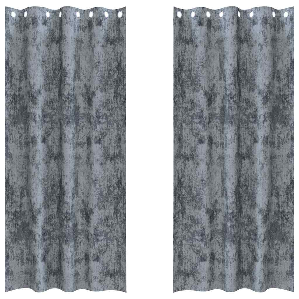 Velvet Gordijnen 2 pcs Zilvergrijs 225 x 140 cm Fluweel is nu te koop bij PeponiXL, paradijselijk wonen!