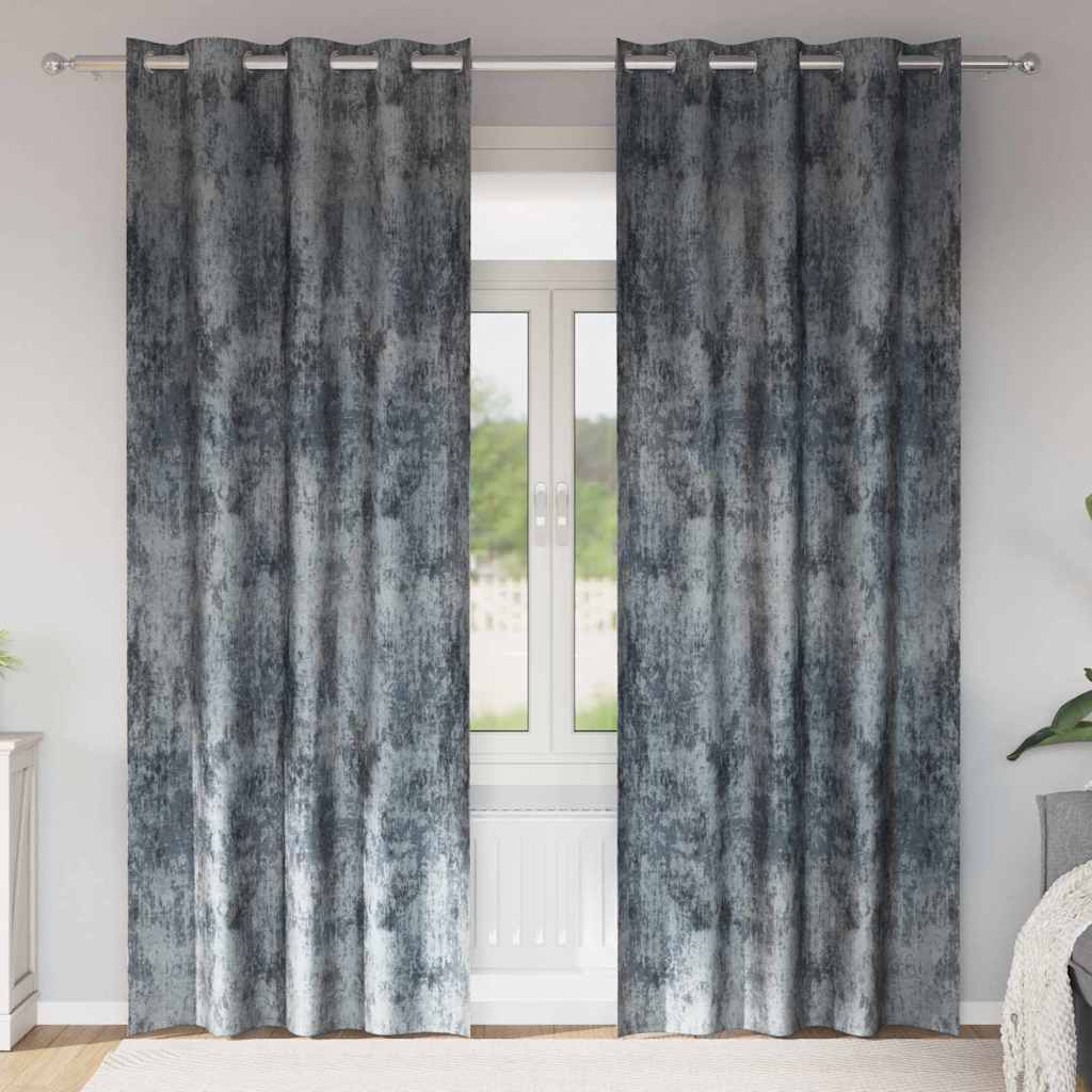 Velvet Gordijnen 2 pcs Zilvergrijs 245 x 140 cm Fluweel is nu te koop bij PeponiXL, paradijselijk wonen!