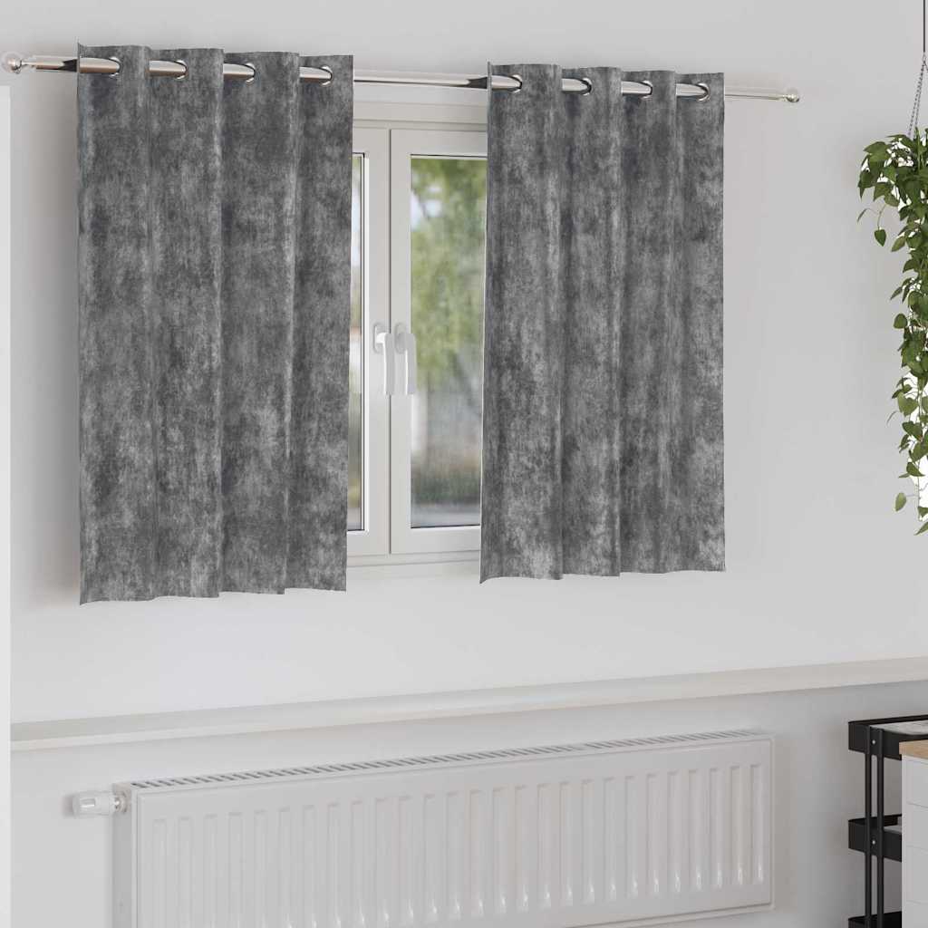 Velvet Gordijnen met gordijnen 2 pcs Grijs 140 x 140 cm Fluweel is nu te koop bij PeponiXL, paradijselijk wonen!