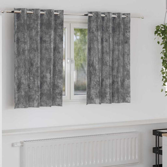Velvet Gordijnen met gordijnen 2 pcs Grijs 140 x 140 cm Fluweel is nu te koop bij PeponiXL, paradijselijk wonen!