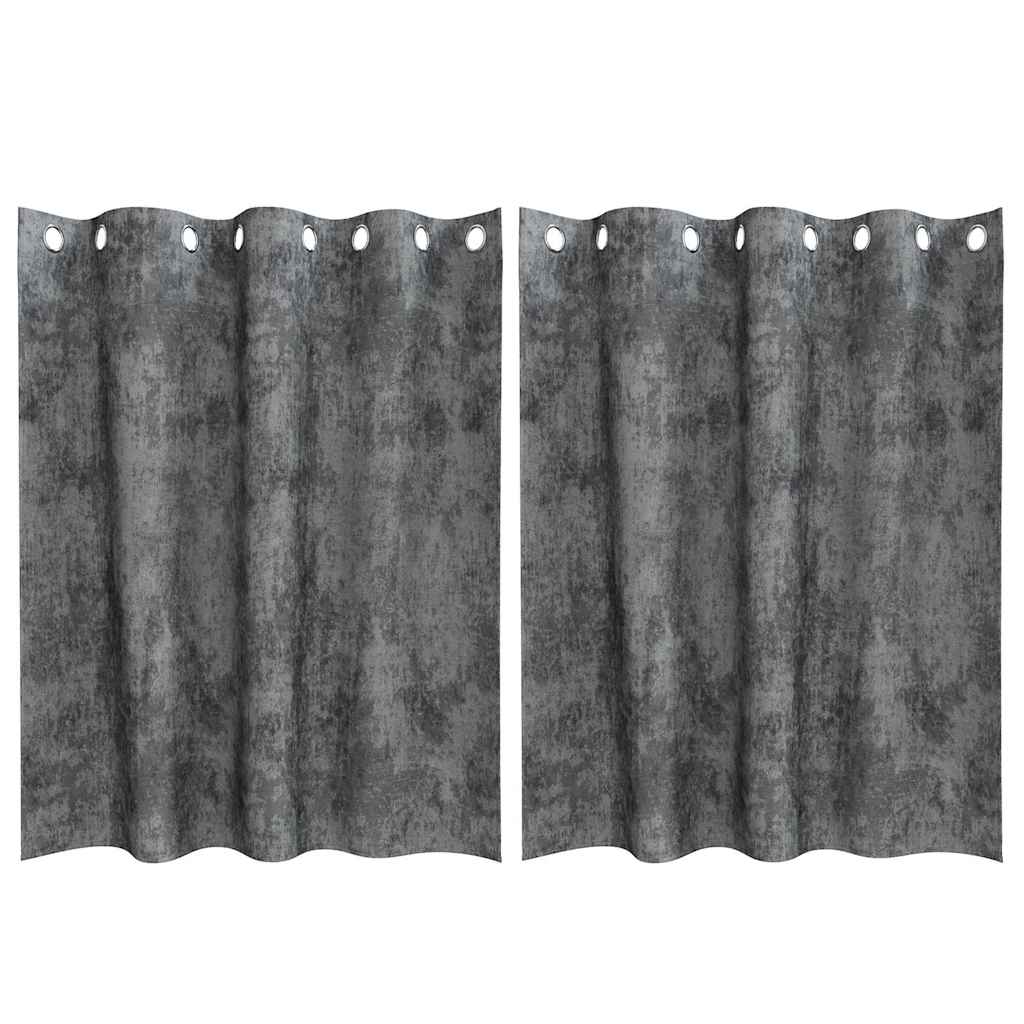 Velvet Gordijnen met gordijnen 2 pcs Grijs 140 x 140 cm Fluweel is nu te koop bij PeponiXL, paradijselijk wonen!