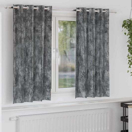 Velvet Gordijnen met gordijnen 2 pcs Grijs 175 x 140 cm Fluweel is nu te koop bij PeponiXL, paradijselijk wonen!