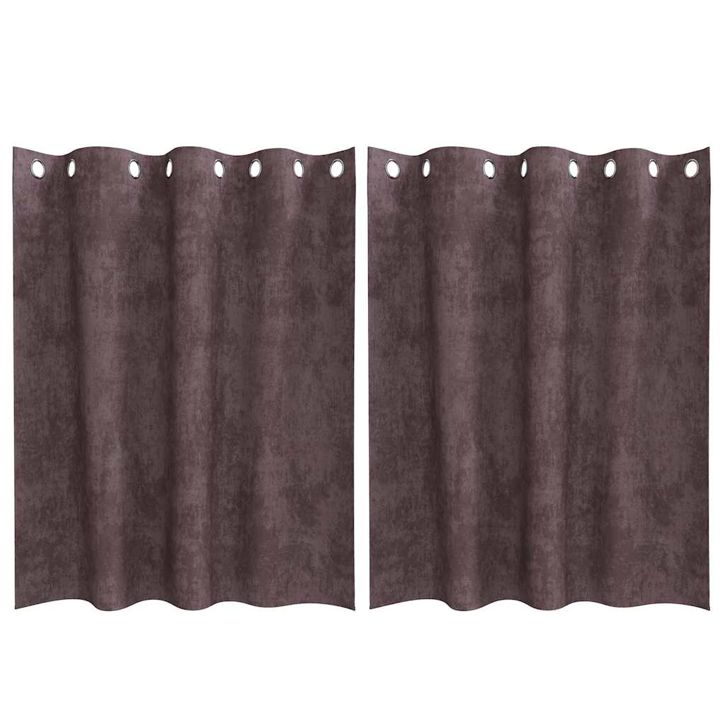 Velvet Gordijnen met gordijnen 2 pcs Bruin 140 x 140 cm Fluweel is nu te koop bij PeponiXL, paradijselijk wonen!