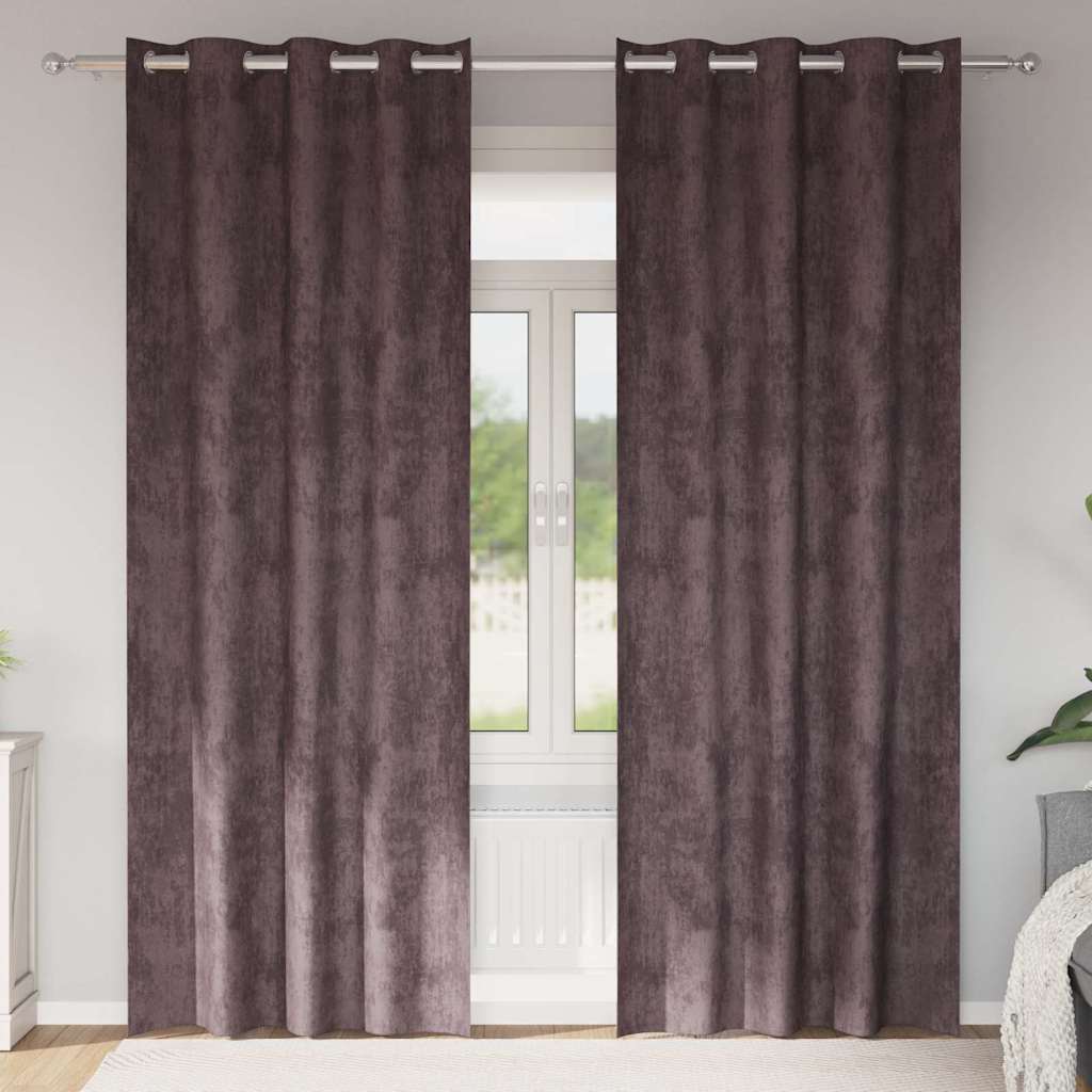 Velvet Gordijnen met gordijnen 2 pcs Bruin 225 x 140 cm Fluweel is nu te koop bij PeponiXL, paradijselijk wonen!