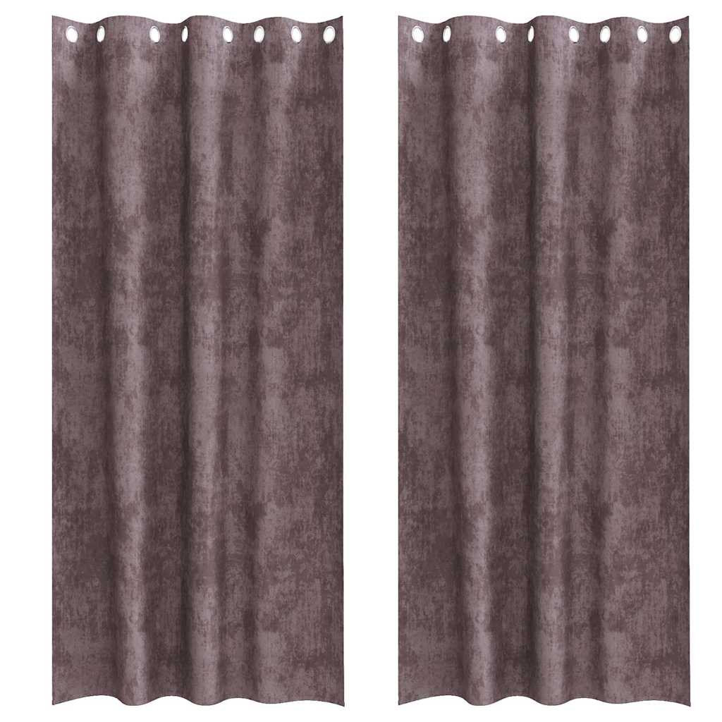 Velvet Gordijnen met gordijnen 2 pcs Bruin 245 x 140 cm Fluweel is nu te koop bij PeponiXL, paradijselijk wonen!