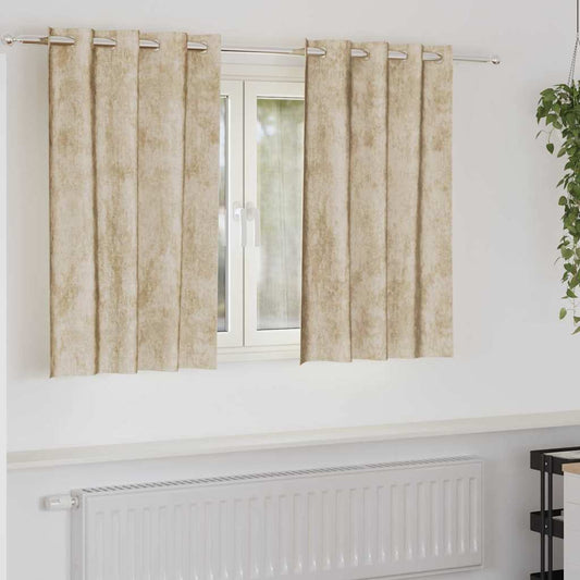 Velvet Gordijnen met gordijnen 2 pcs Crème 140 x 140 cm Fluweel is nu te koop bij PeponiXL, paradijselijk wonen!