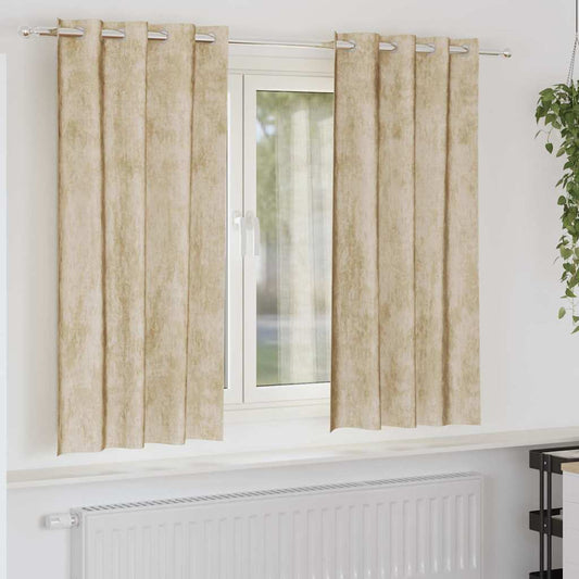 Velvet Gordijnen met gordijnen 2 pcs Crème 175 x 140 cm Fluweel is nu te koop bij PeponiXL, paradijselijk wonen!