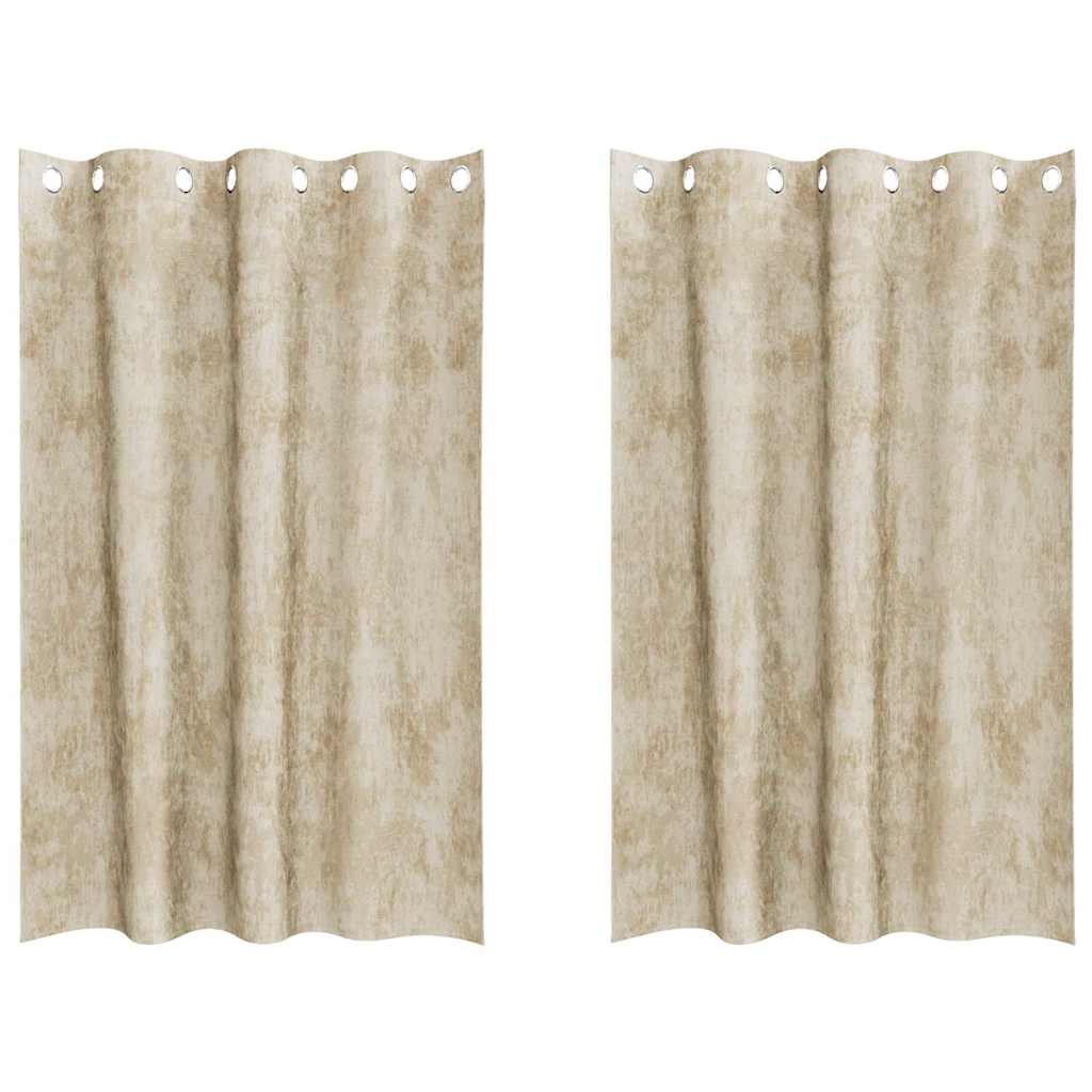 Velvet Gordijnen met gordijnen 2 pcs Crème 175 x 140 cm Fluweel is nu te koop bij PeponiXL, paradijselijk wonen!