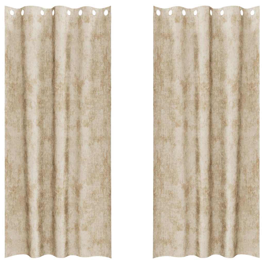 Velvet Gordijnen met gordijnen 2 pcs Crème 245 x 140 cm Fluweel is nu te koop bij PeponiXL, paradijselijk wonen!
