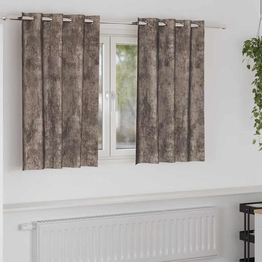 Velvet Gordijnen 2 pcs Cappuccino 140 x 140 cm Fluweel is nu te koop bij PeponiXL, paradijselijk wonen!