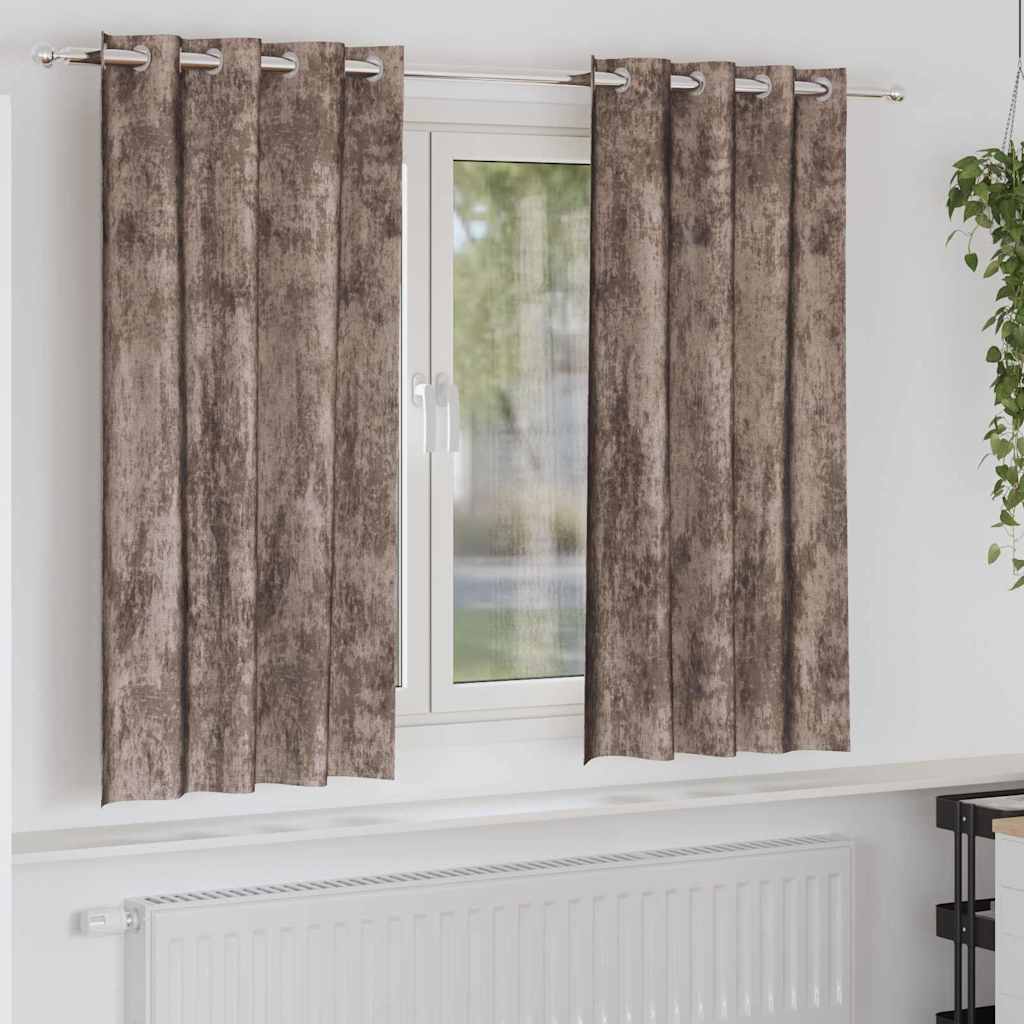 Velvet Gordijnen 2 pcs Cappuccino 175 x 140 cm Fluweel is nu te koop bij PeponiXL, paradijselijk wonen!