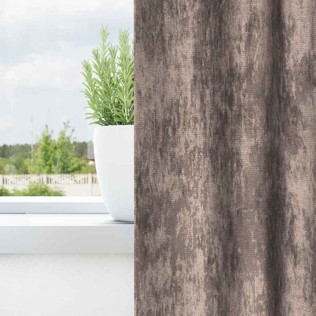 Velvet Gordijnen 2 pcs Cappuccino 245 x 140 cm Fluweel is nu te koop bij PeponiXL, paradijselijk wonen!