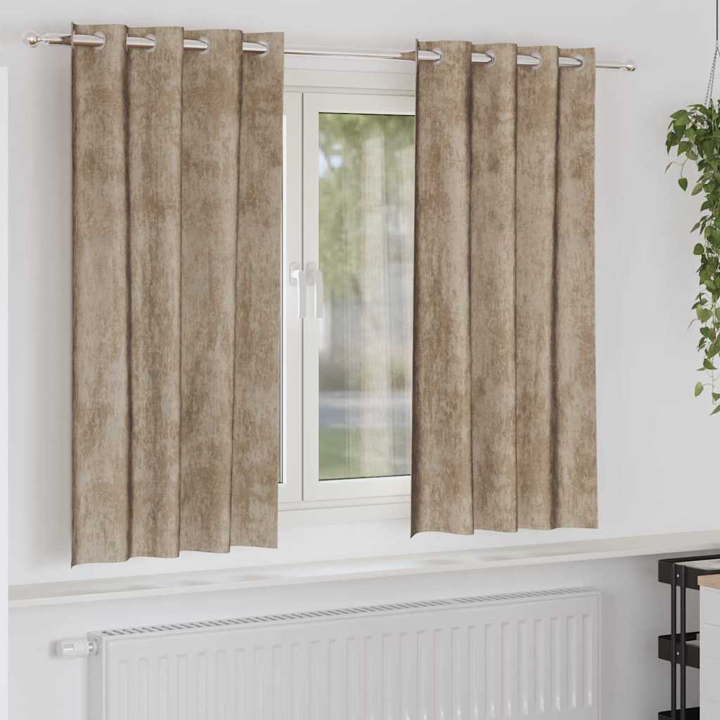 Velvet Gordijnen 2 pcs champagne 175 x 140 cm Fluweel is nu te koop bij PeponiXL, paradijselijk wonen!