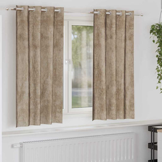 Velvet Gordijnen 2 pcs champagne 175 x 140 cm Fluweel is nu te koop bij PeponiXL, paradijselijk wonen!