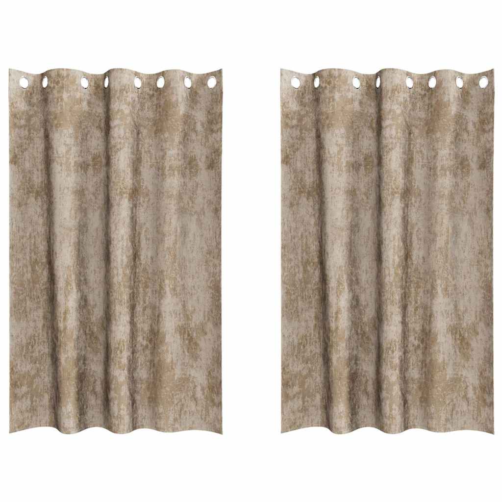 Velvet Gordijnen 2 pcs champagne 175 x 140 cm Fluweel is nu te koop bij PeponiXL, paradijselijk wonen!