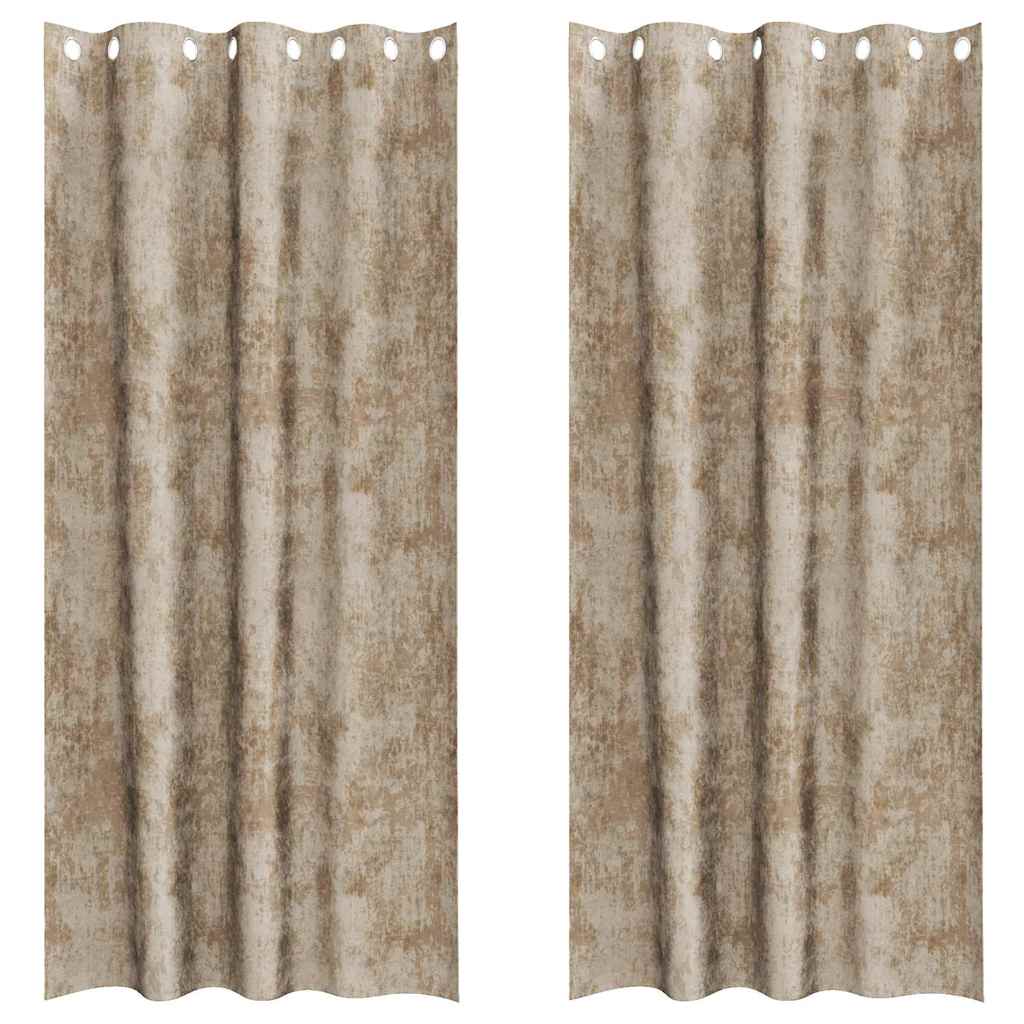 Velvet Gordijnen 2 pcs champagne 260 x 140 cm Fluweel is nu te koop bij PeponiXL, paradijselijk wonen!