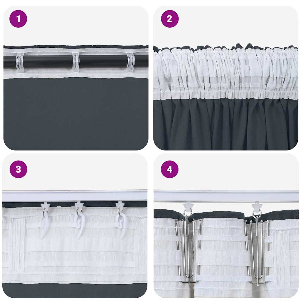Velvet Gordijnen 2 pcs Zilvergrijs 225 x 140 cm Fluweel is nu te koop bij PeponiXL, paradijselijk wonen!