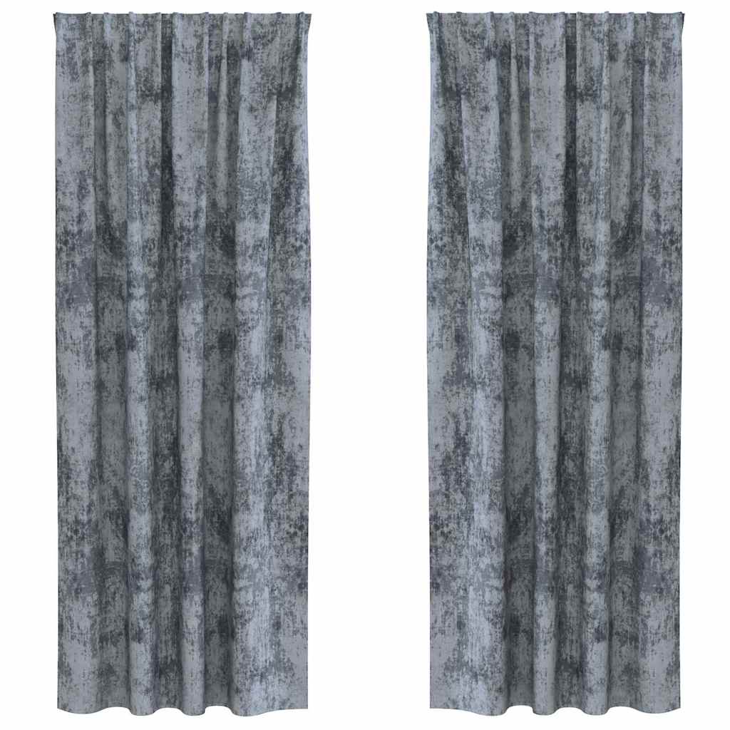 Velvet Gordijnen 2 pcs Zilvergrijs 225 x 140 cm Fluweel is nu te koop bij PeponiXL, paradijselijk wonen!