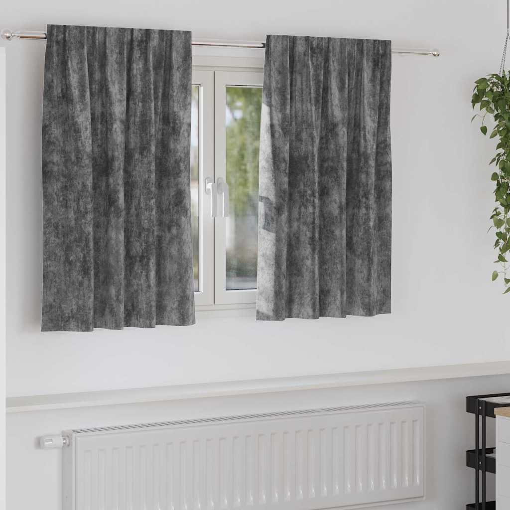 Velvet Gordijnen met gordijnen 2 pcs Grijs 140 x 140 cm Fluweel is nu te koop bij PeponiXL, paradijselijk wonen!