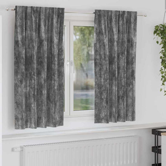 Velvet Gordijnen met gordijnen 2 pcs Grijs 175 x 140 cm Fluweel is nu te koop bij PeponiXL, paradijselijk wonen!