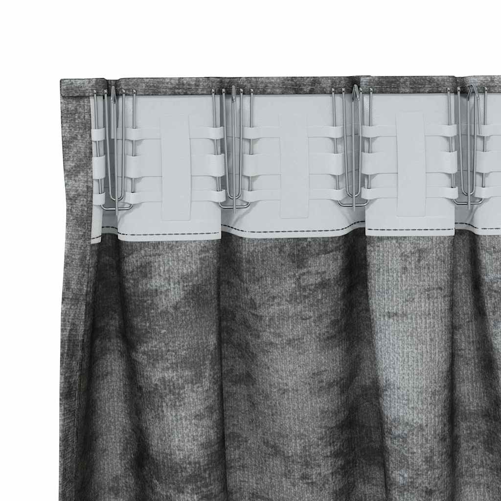 Velvet Gordijnen met gordijnen 2 pcs Grijs 245 x 140 cm Fluweel is nu te koop bij PeponiXL, paradijselijk wonen!