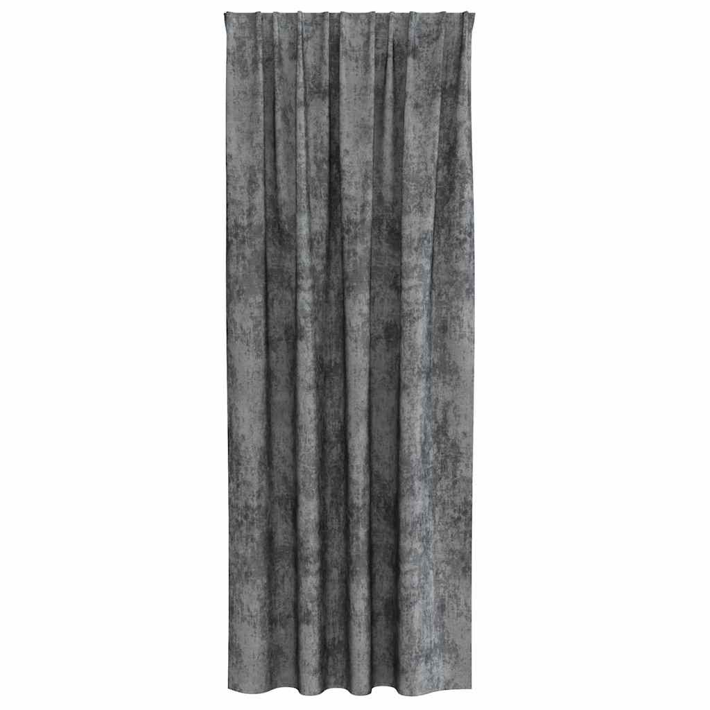 Velvet Gordijnen met gordijnen 2 pcs Grijs 245 x 140 cm Fluweel is nu te koop bij PeponiXL, paradijselijk wonen!