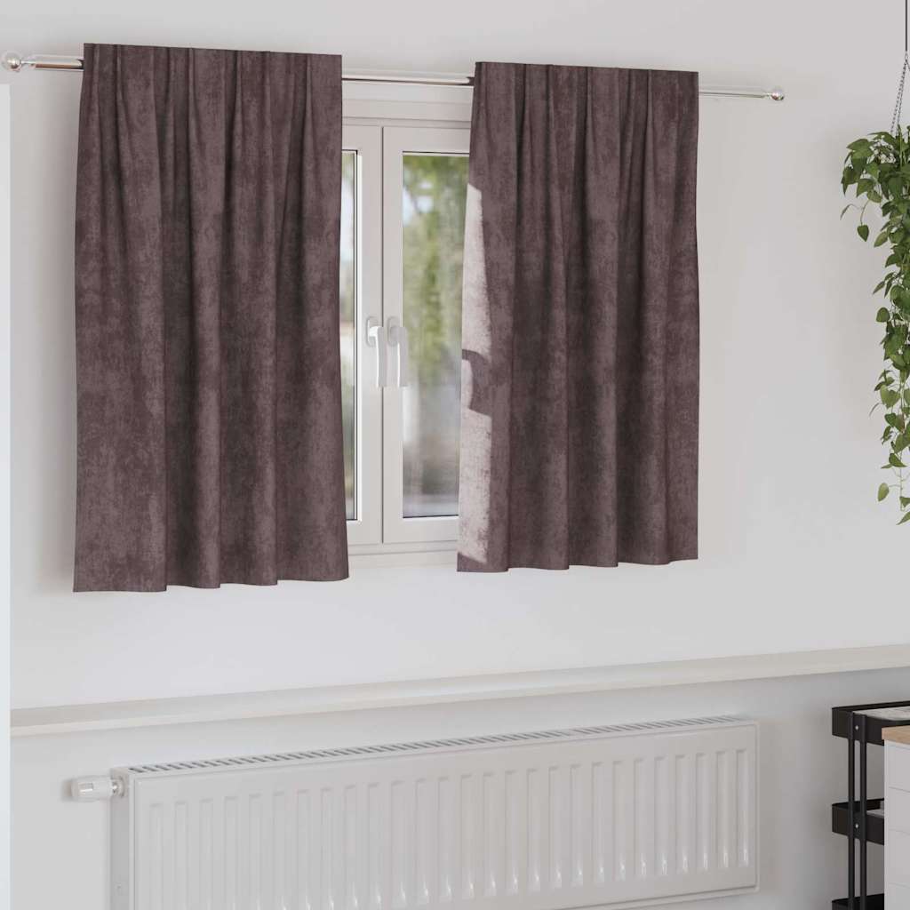 Velvet Gordijnen met gordijnen 2 pcs Bruin 140 x 140 cm Fluweel is nu te koop bij PeponiXL, paradijselijk wonen!