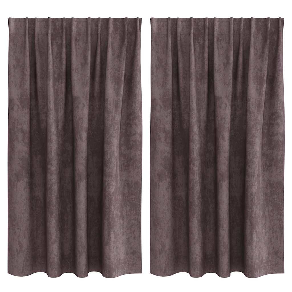 Velvet Gordijnen met gordijnen 2 pcs Bruin 140 x 140 cm Fluweel is nu te koop bij PeponiXL, paradijselijk wonen!