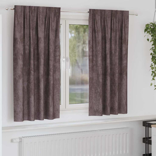 Velvet Gordijnen met gordijnen 2 pcs Bruin 175 x 140 cm Fluweel is nu te koop bij PeponiXL, paradijselijk wonen!