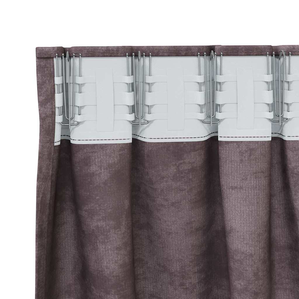 Velvet Gordijnen met gordijnen 2 pcs Bruin 245 x 140 cm Fluweel is nu te koop bij PeponiXL, paradijselijk wonen!
