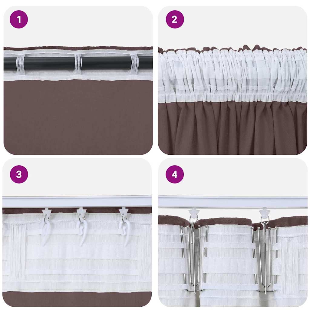 Velvet Gordijnen met gordijnen 2 pcs Bruin 260 x 140 cm Fluweel is nu te koop bij PeponiXL, paradijselijk wonen!