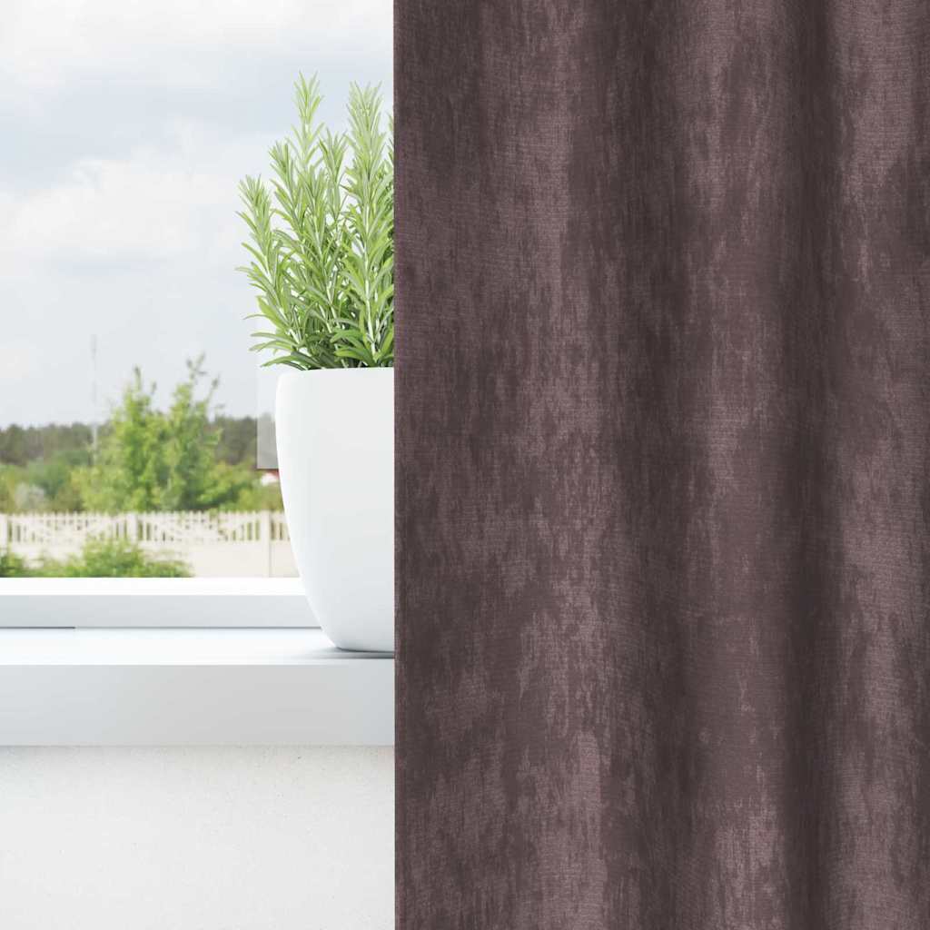 Velvet Gordijnen met gordijnen 2 pcs Bruin 260 x 140 cm Fluweel is nu te koop bij PeponiXL, paradijselijk wonen!