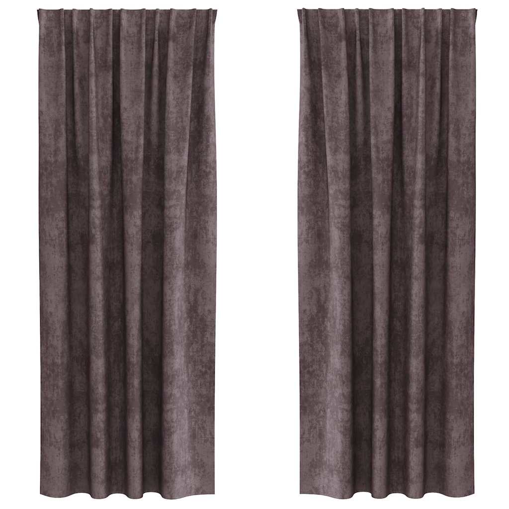 Velvet Gordijnen met gordijnen 2 pcs Bruin 260 x 140 cm Fluweel is nu te koop bij PeponiXL, paradijselijk wonen!