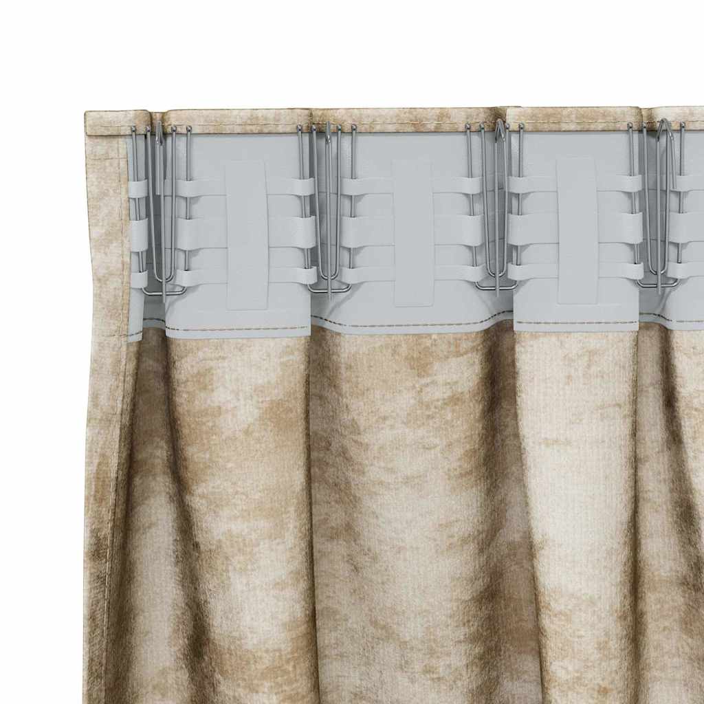 Velvet Gordijnen met gordijnen 2 pcs Crème 140 x 140 cm Fluweel is nu te koop bij PeponiXL, paradijselijk wonen!