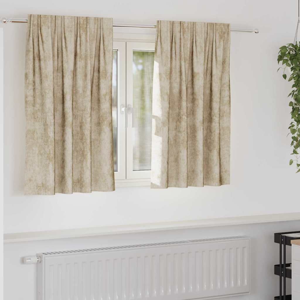 Velvet Gordijnen met gordijnen 2 pcs Crème 140 x 140 cm Fluweel is nu te koop bij PeponiXL, paradijselijk wonen!