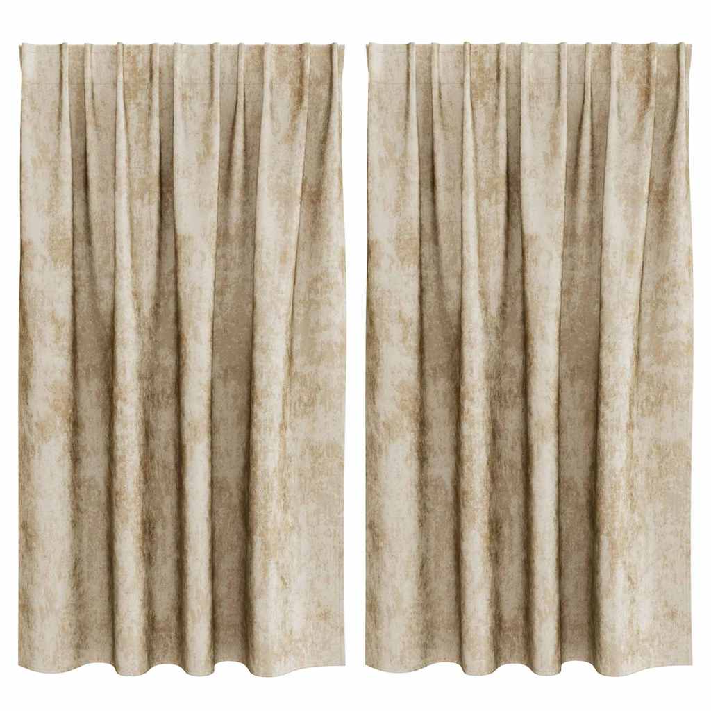 Velvet Gordijnen met gordijnen 2 pcs Crème 140 x 140 cm Fluweel is nu te koop bij PeponiXL, paradijselijk wonen!