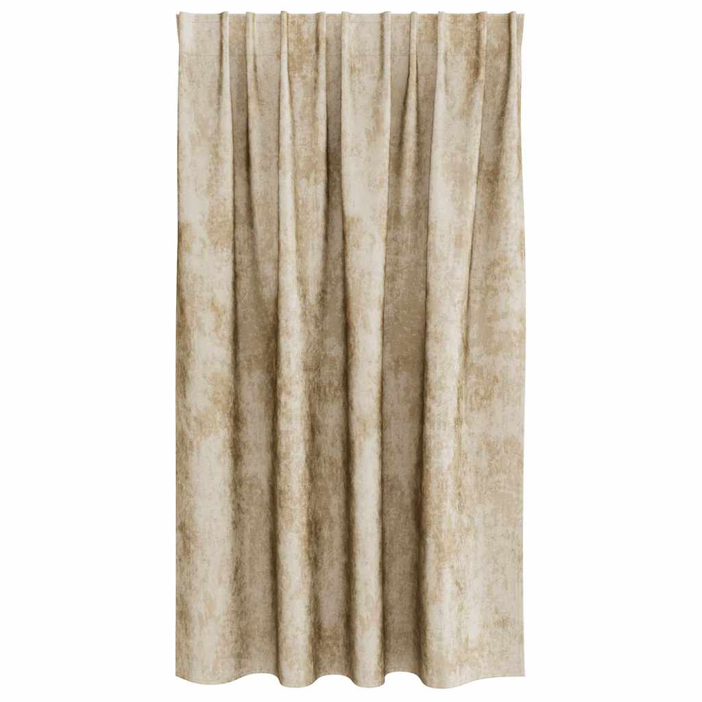 Velvet Gordijnen met gordijnen 2 pcs Crème 140 x 140 cm Fluweel is nu te koop bij PeponiXL, paradijselijk wonen!