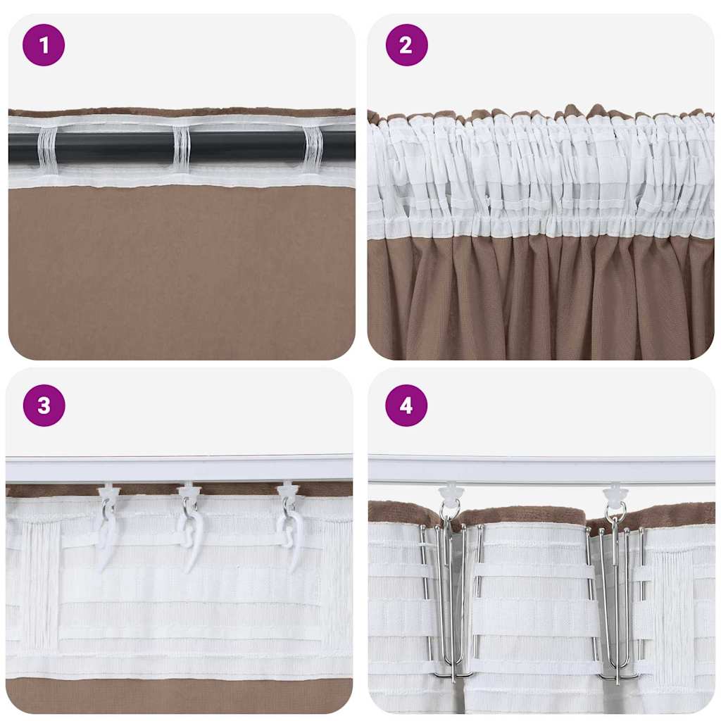 Velvet Gordijnen 2 pcs Cappuccino 140 x 140 cm Fluweel is nu te koop bij PeponiXL, paradijselijk wonen!