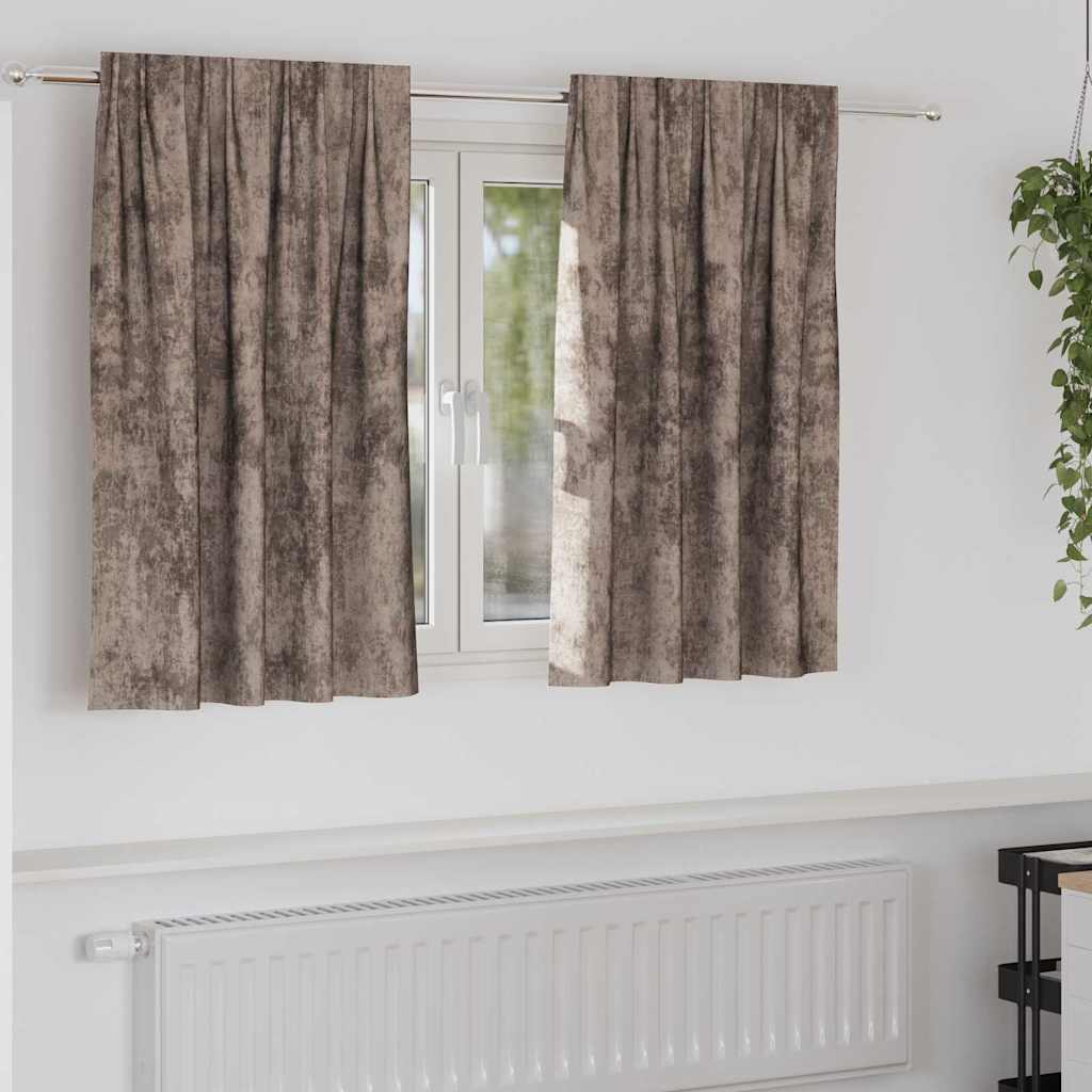 Velvet Gordijnen 2 pcs Cappuccino 140 x 140 cm Fluweel is nu te koop bij PeponiXL, paradijselijk wonen!